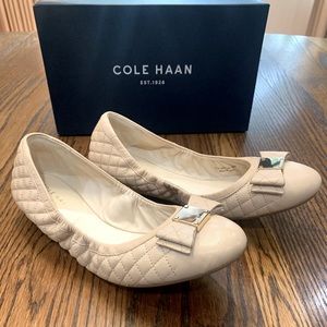 Cole Haan Leather Tali Bow Quilted Ballet Flat